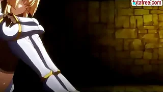 Hentai babe gets poked constant by a strapped on dildo